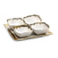 Paldinox Paldinox Weiß-goldenes Schüssel-Set mit 4 Quadratischen Keramikschüsseln auf Tablett