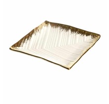 Paldinox White/Gold Rim Square Plates - Set of 6