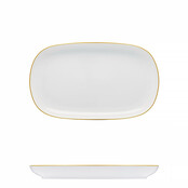 Thun Plat ovale blanc avec bord doré 23cm - Tom