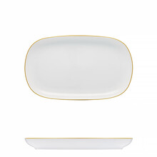 White Oval Dish with Gold Rim 23cm - Tom