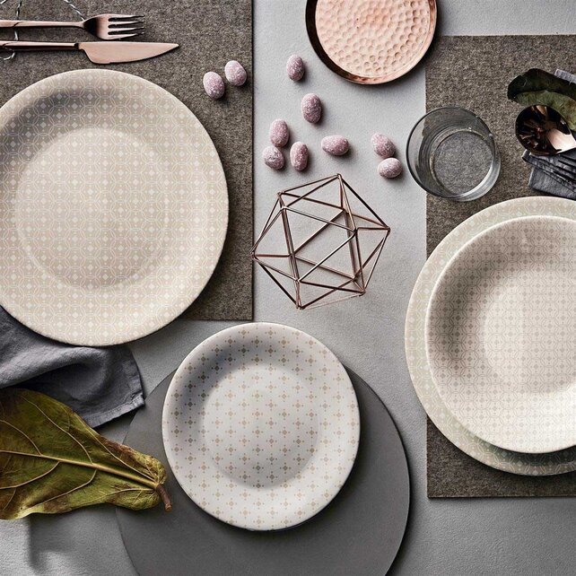 Bormioli Acqua Ceramic Beige Dinner Plat 26.8cm P6