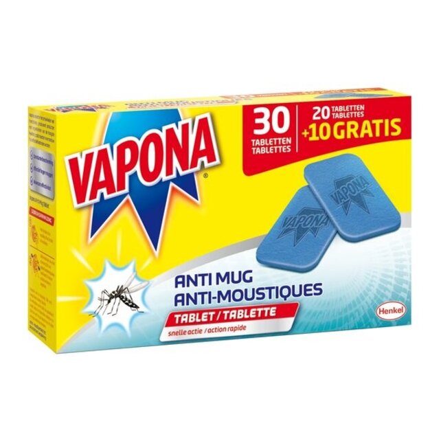 Vapona Anti-Mug navulling 20+10 Gratis Tabletten