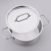 Korkmaz Alfa Series Poêle de cuisson en acier inoxydable à double fond - Convient à toutes les sources de chaleur, y compris l'induction - Matériaux de haute qualité
