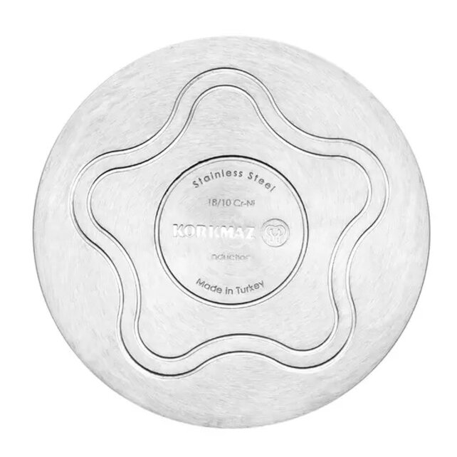 Korkmaz Alfa Series Poêle de cuisson en acier inoxydable à double fond - Convient à toutes les sources de chaleur, y compris l'induction - Matériaux de haute qualité