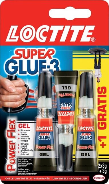 Loctite secondelijm Power Flex, 2 + 1 gratis, op blister