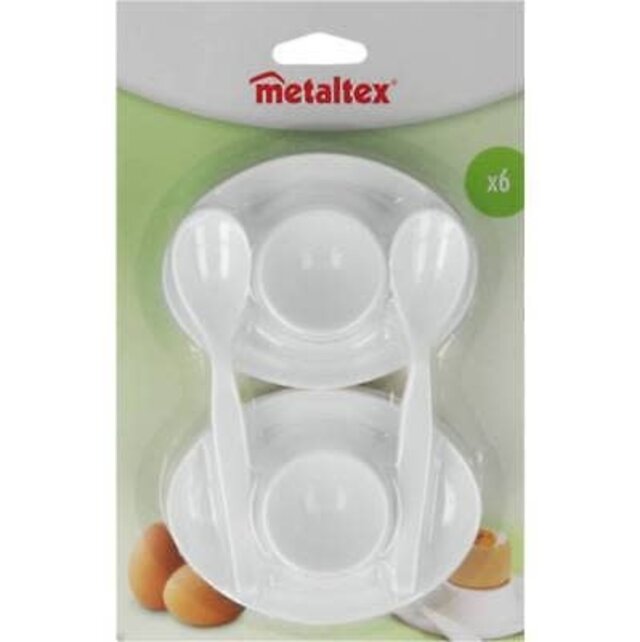 Metaltex Set of 6 Egg Cups With 6 Spoons