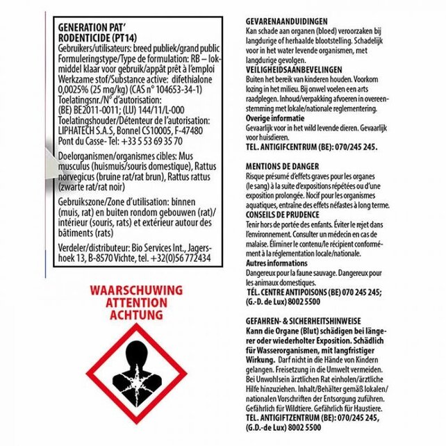 BSI Appât en Pâte pour Rats & Souris 150 g (15 x 10 g)