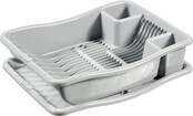 Curver Dish Drying Rack with Luna Tray - Light Grey