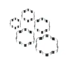 Metaltex Cookie Cutters Flowers Set of 5 Silver Steel