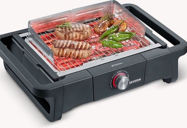 SEVERIN Style Evo Elektrogrill mit Ablage, bis 350°C, optimale Hitzeverteilung, schwarz