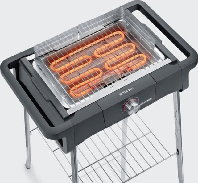 SEVERIN Style Evo Elektrogrill mit Ablage, bis 350°C, optimale Hitzeverteilung, schwarz