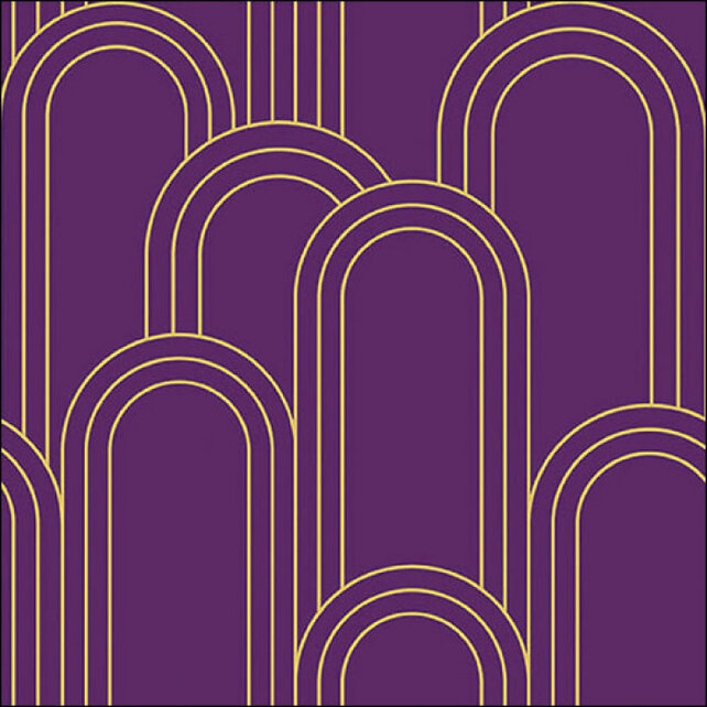 Ambiente Napkins Geometric lines Gold/Purple