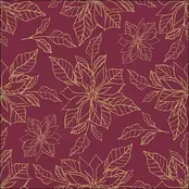 Ambiente Napkins Poinsettia Outline Bordeaux