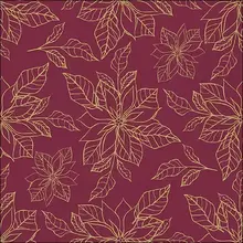 Napkins Poinsettia Outline Bordeaux