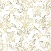Ambiente Napkins  Poinsettia Outline Gold