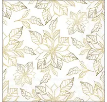 Ambiente Napkins  Poinsettia Outline Gold