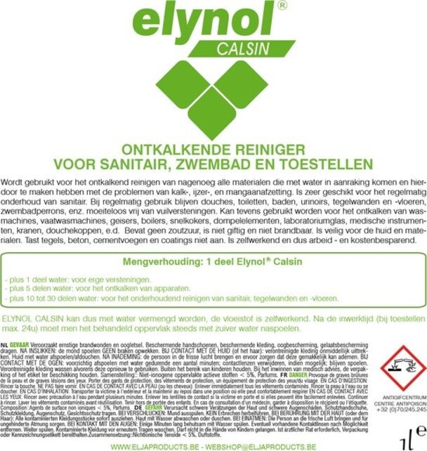 Elynol Calsin | Entkalker für Schwimmbad und Sanitäranlagen | 1L