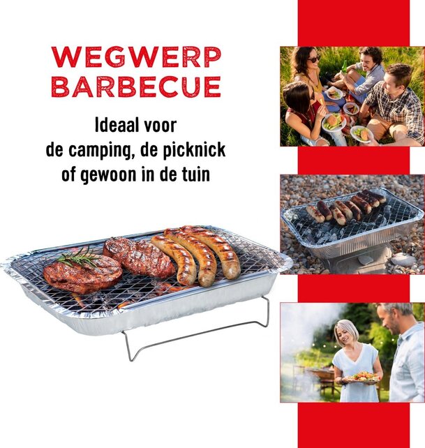 BBQ Collection Disposable BBQ - Charcoal Barbecue - Mini Table - 31x 24 x 4.8 CM