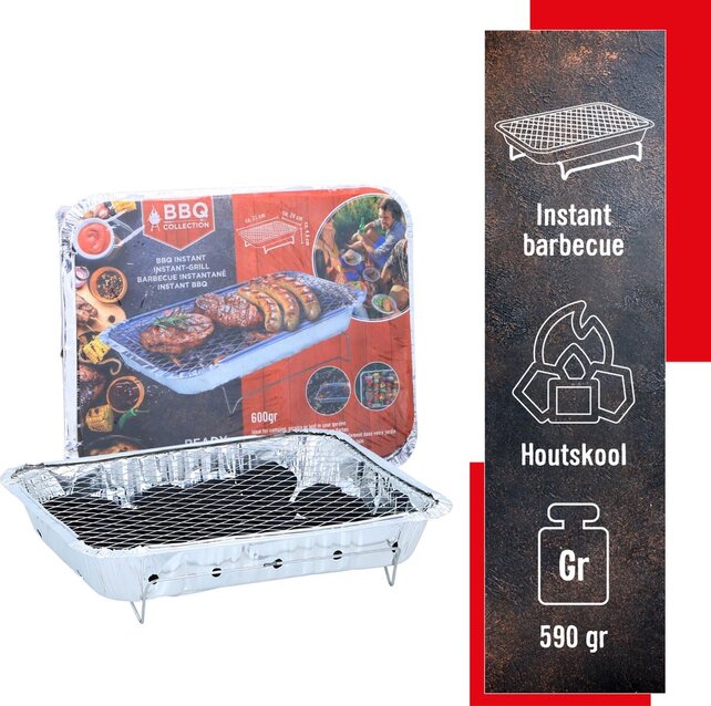 BBQ Collection Disposable BBQ - Charcoal Barbecue - Mini Table - 31x 24 x 4.8 CM