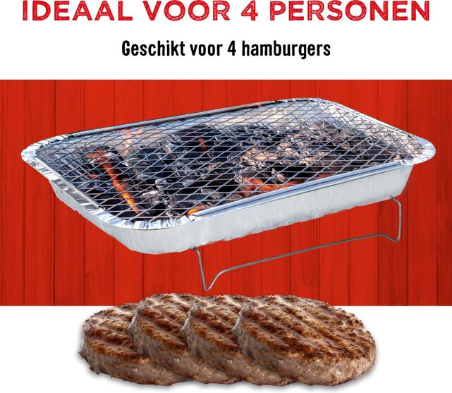 BBQ Collection Disposable BBQ - Charcoal Barbecue - Mini Table - 31x 24 x 4.8 CM