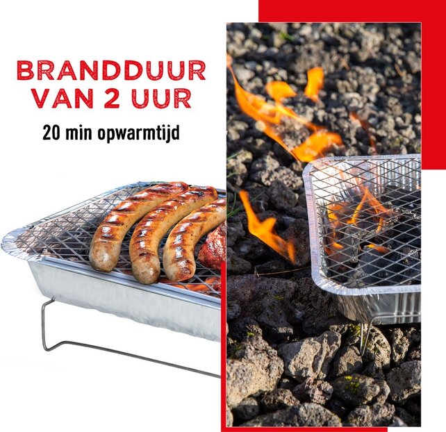 BBQ Collection Disposable BBQ - Charcoal Barbecue - Mini Table - 31x 24 x 4.8 CM