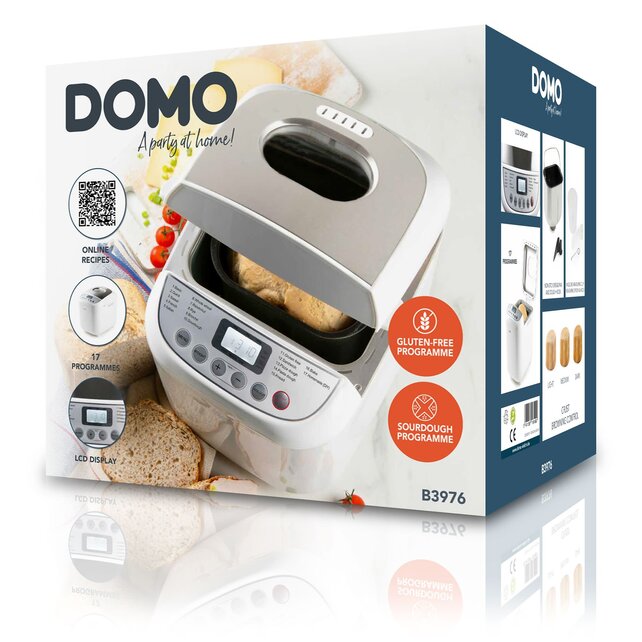 DOMO  Machine à Pain 500-750-1000g - 17 Programmes - Incluant le Programme Sans Gluten