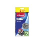 Vileda Éponge à Récurer 3 Pièces Gris Acier Inoxydable