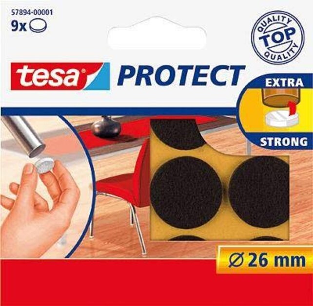 Tesa Feutre de Protection Marron 26mm - 9 Pièces