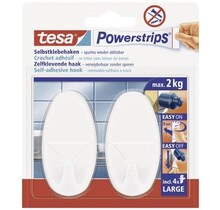 Tesa Powerstrips Crochets Autocollants Ovales Grands Blancs 2pièces