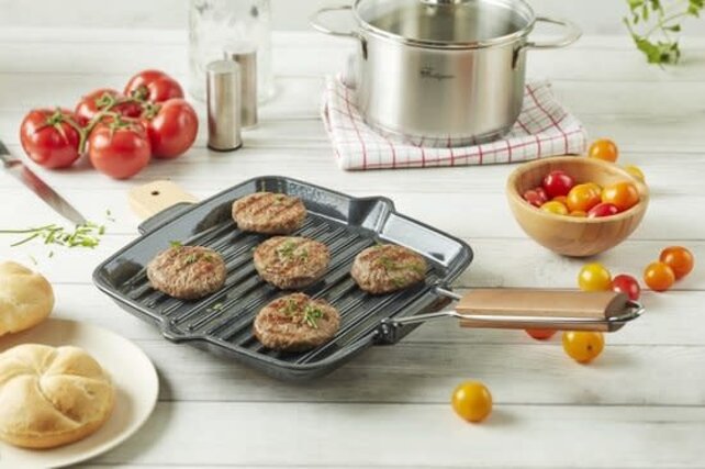 Fontignac Grillpan - gietijzer - Vierkant - 24 x 24cm