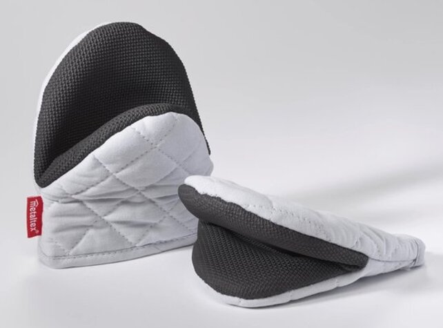 Gants de cuisine 14 cm Coton Gris/Noir 2 Pièces