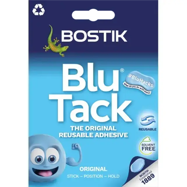 Bostik Blu-Tack - Herbruikbare Lijm - Handy Pack Original 60g