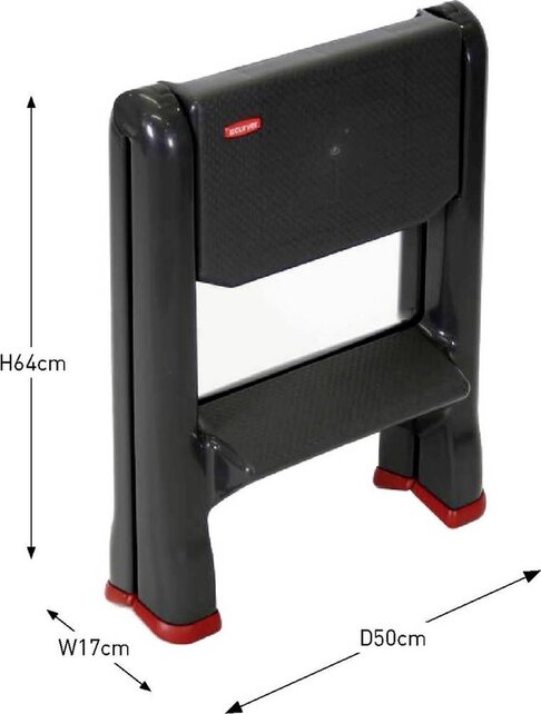 Curver Foldable Two Step Stool Anthracite 48.6x17.2