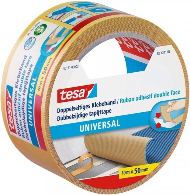 Tesa Universelles doppelseitiges Teppichklebeband 10 m x 50 mm