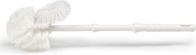 Brosse de toilette / Brosse de nettoyage + Brosse de bord - Plastique blanc