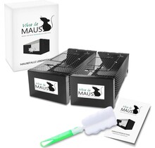 Lebendfalle für Mäuse & Ratten - 2er-Pack, Wiederverwendbar - Pulverbeschichteter Stahl