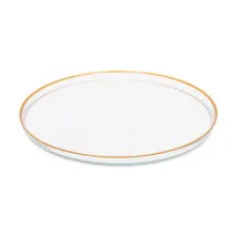 4 Assiette de présentation en verre transparent avec bord doré Ø32cm