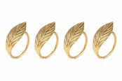 Cosy&Trendy Napkin Ring Set4 Leaf Gold 2,5x6xh5cm