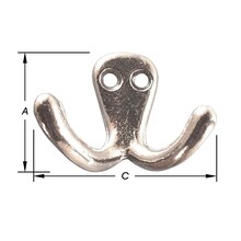 Coat Hooks, Double, Aluminum