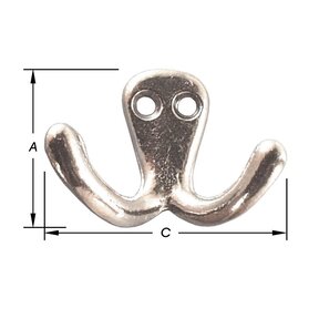 Coat Hooks, Double, Aluminum