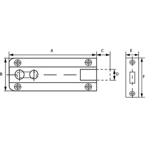 Profile Sliding Bend Brass Polished 40x25mm