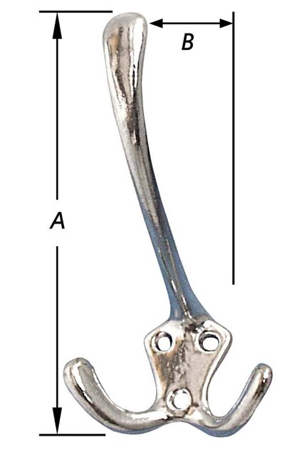 Doppelhaken aus Aluminium für Hüte und Mäntel