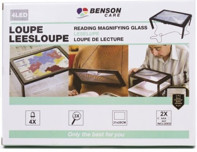Benson Reading Magnifying Glass A4 4 x LED