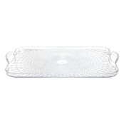 Plastic Rectangular Pixel Tray with Handles - Clear with Handles