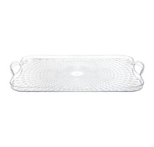 Plastic Rectangular Pixel Tray with Handles - Clear with Handles