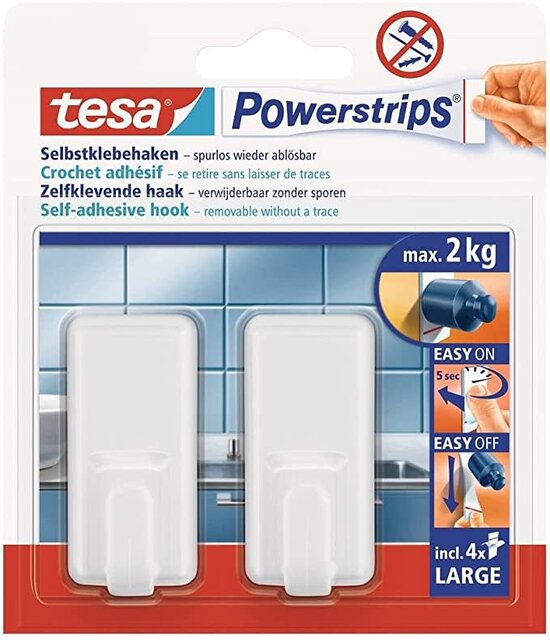 Tesa PS Haaken Large Classic Wit
