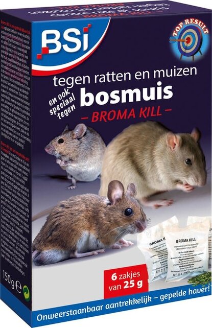 BSI Broma Kill 150 g – Snel Werkend Muizen- & Rattengif