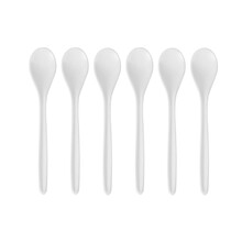 Coffee Spoon White Plastic - 6 Pieces