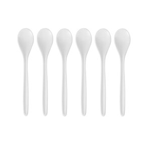 Coffee Spoon White Plastic - 6 Pieces