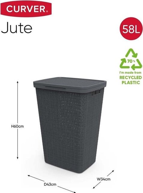 Curver Jute Laundry Box 56L